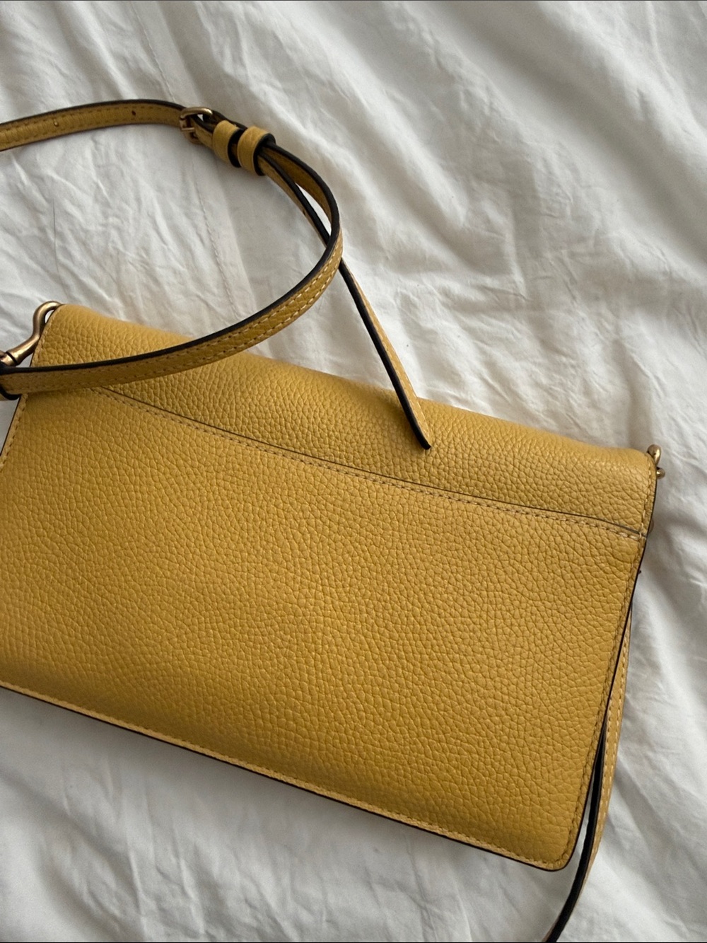 Coach Pebbled Leather Crossbody in Mustard - Picture 5 of 6
